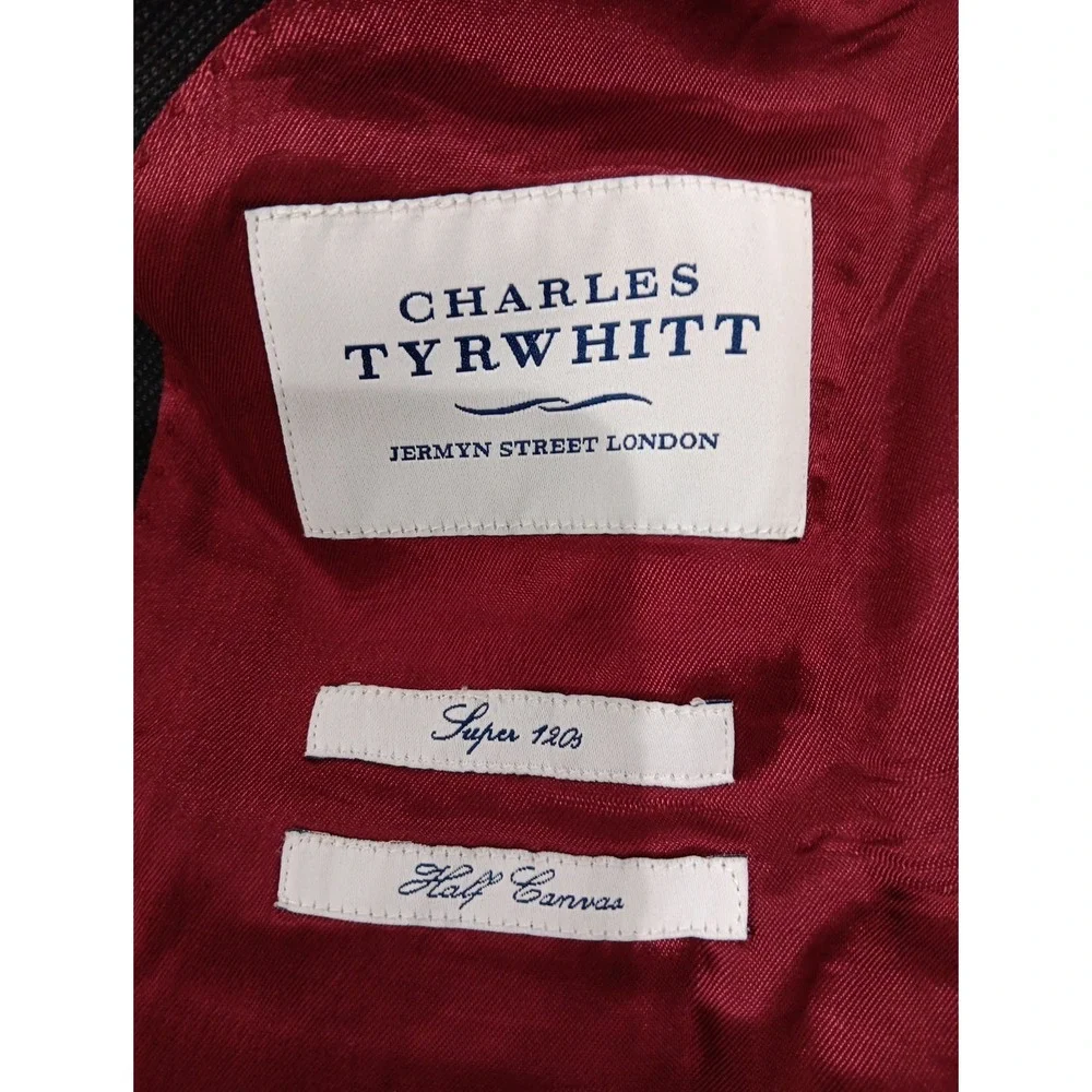 Charles Tyrwhitt 36 Slim Fit Black Super 120s 100% Wool Blazer Stretch 2358‎